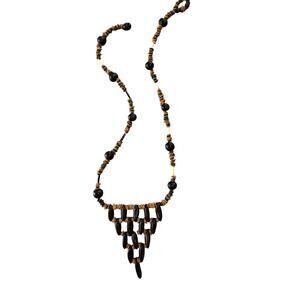Necklace Vintage seed tribal African handmade spirituall triangle 10"  to center